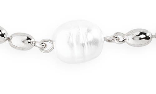 Open Edit Set Of 2 Cultured Pearl Ball Chain Necklaces In White