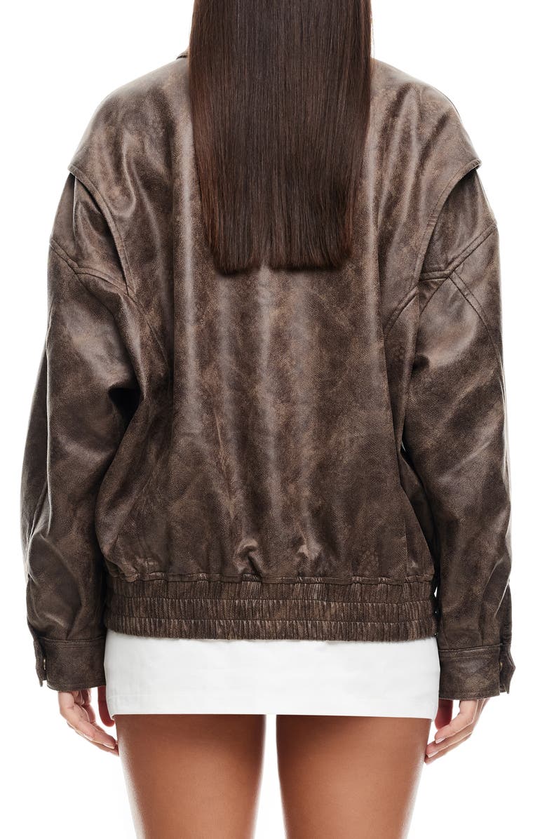 LIONESS Kenny Faux Leather Bomber Jacket, Alternate, color, 