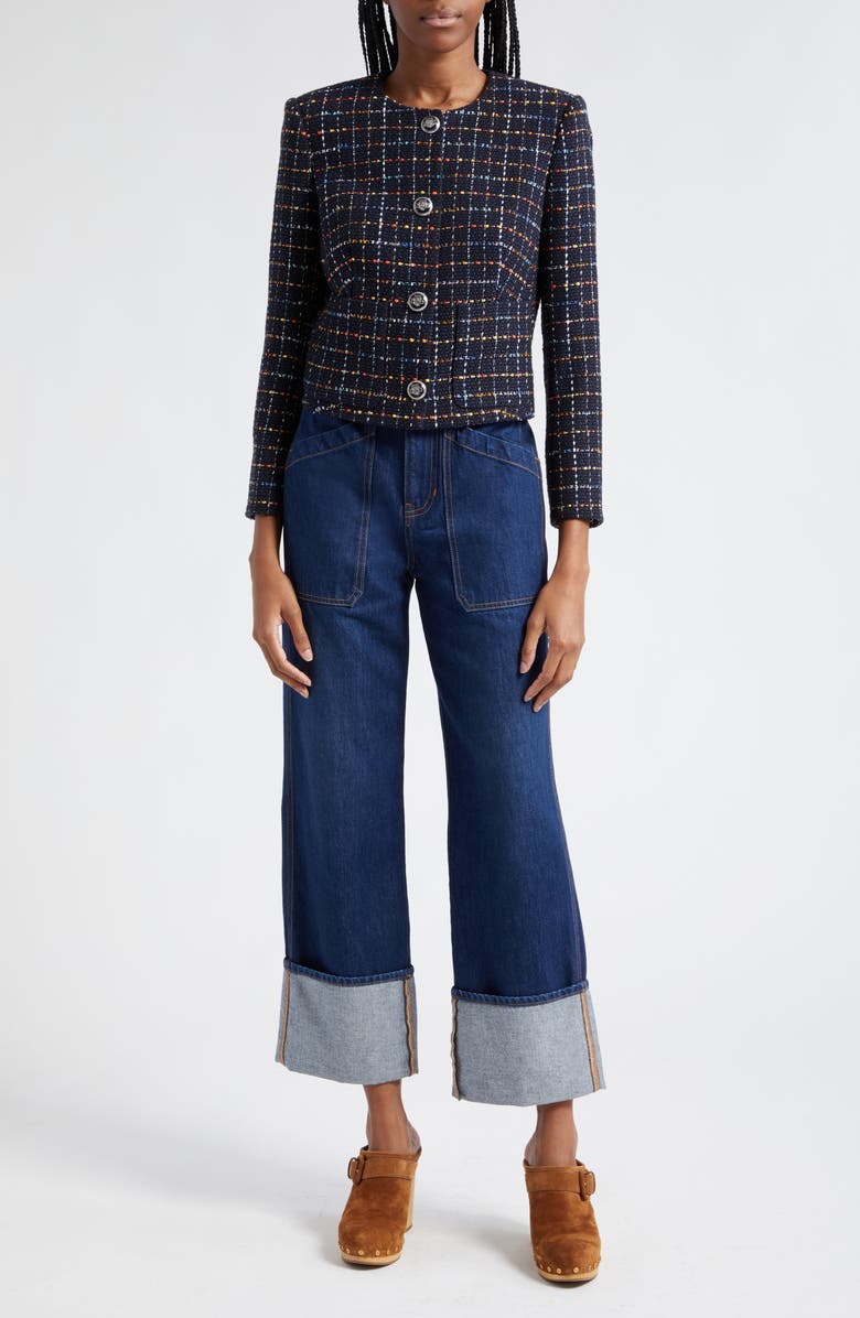 Veronica Beard Nathan Cotton Blend Tweed Jacket, Alternate, color,