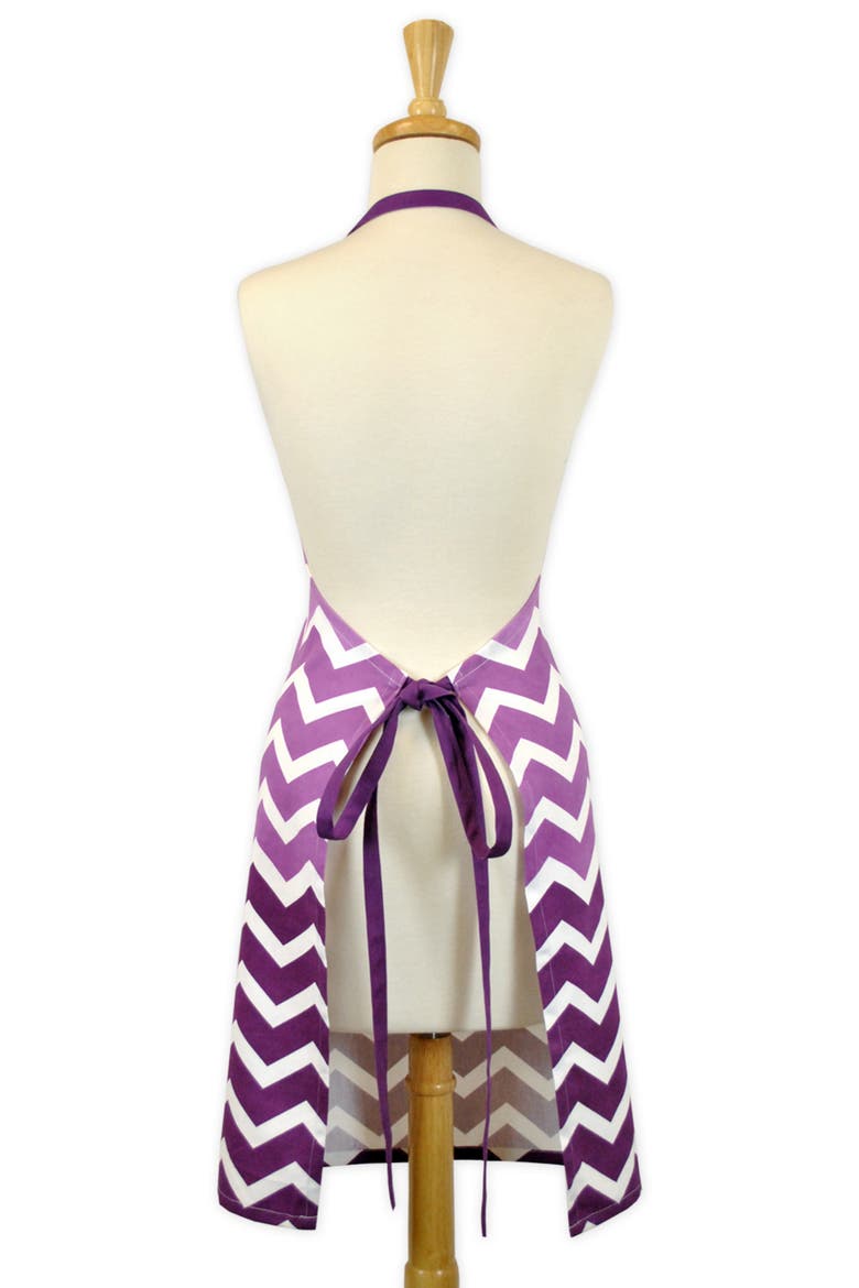 Eggplant Ombre Printed Chef Apron, Alternate, color, Eggplant