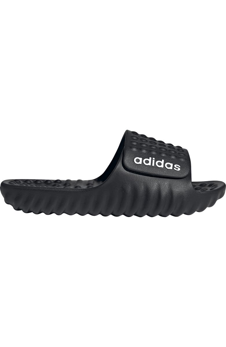 adidas Gender Inclusive Adissage Bubble 360 REC Slide Sandal, Alternate, color, Core Black/ White/ Core Black