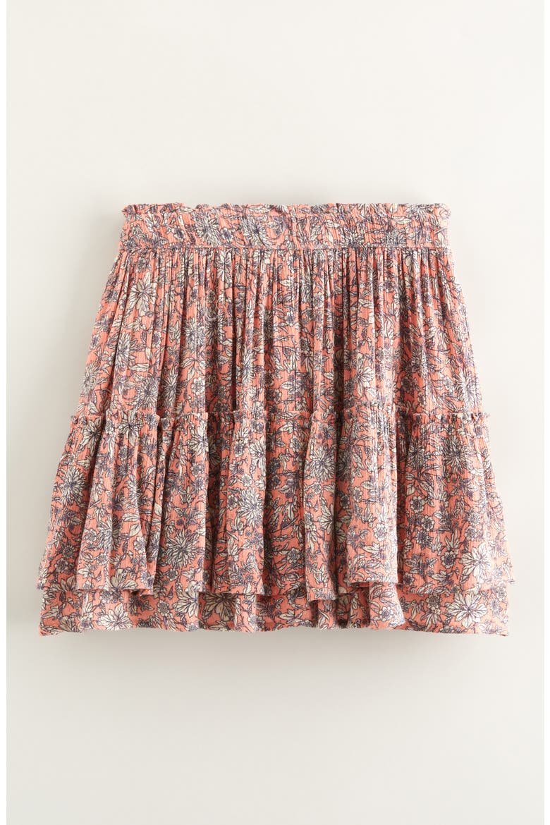 Kids' Sparkle Tiered Ruffle Skirt, Alternate, color, PINK LANTANA JULES FLORAL