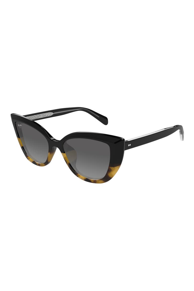 52mm Gradient Cat Eye Sunglasses, Alternate, color, BLACK