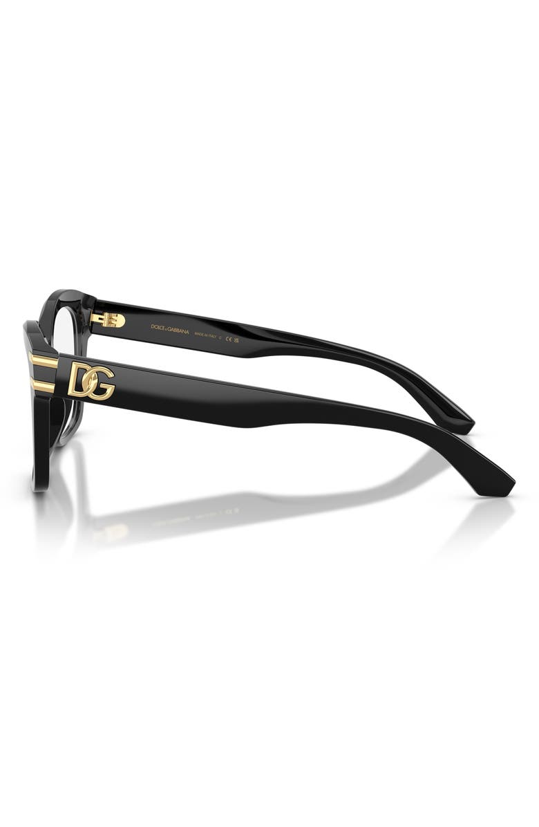 Dolce&Gabbana 52mm Square Optical Glasses, Alternate, color, Black