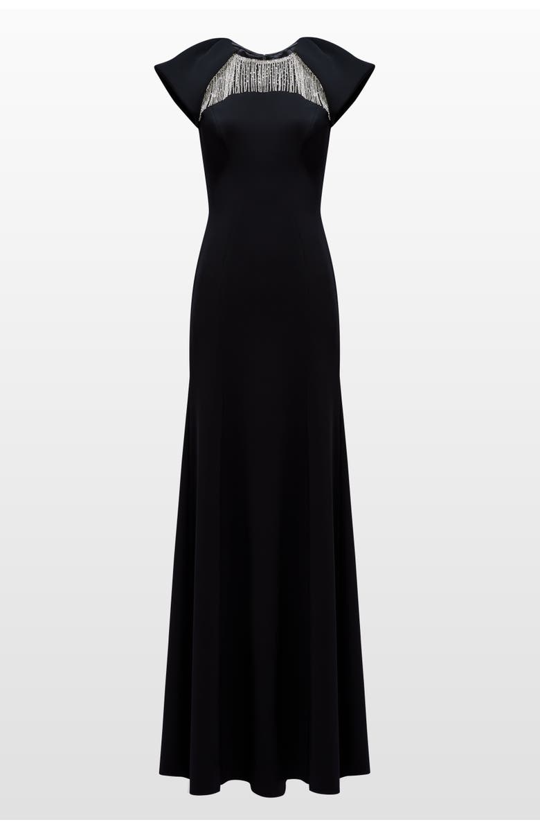 Jenny Packham Sonder Embellished Maxi Dress, Main, color, Liquorice