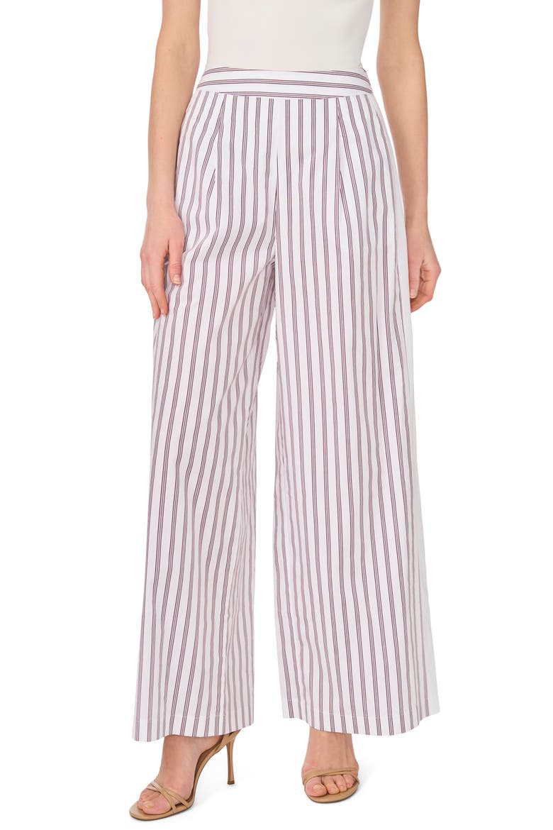 Pinstriped Wide Leg Pants, Main, color, CRISP MERLOT