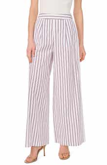 Pinstriped Wide Leg Pants