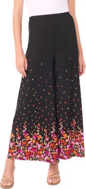 Vince Camuto Print Pull-On Wide Leg Pants