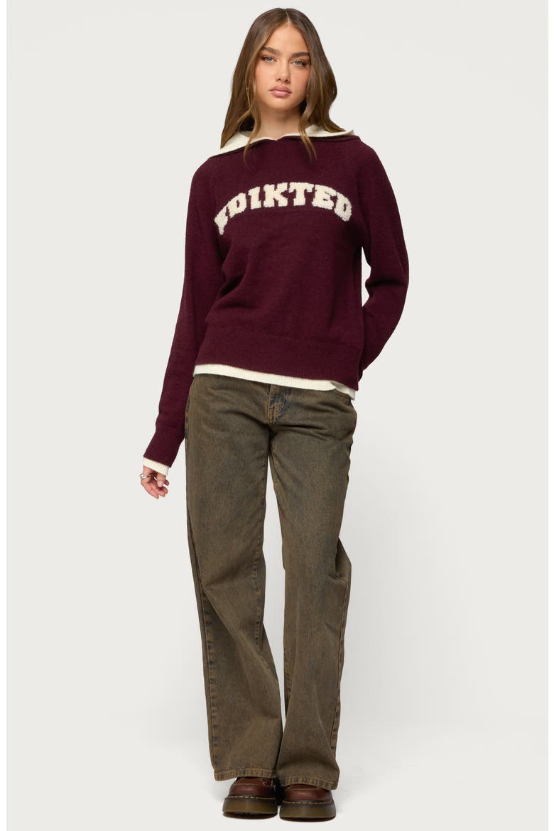 Varsity Logo Hoodie, Alternate, color, BURGUNDY-AND-CREAM