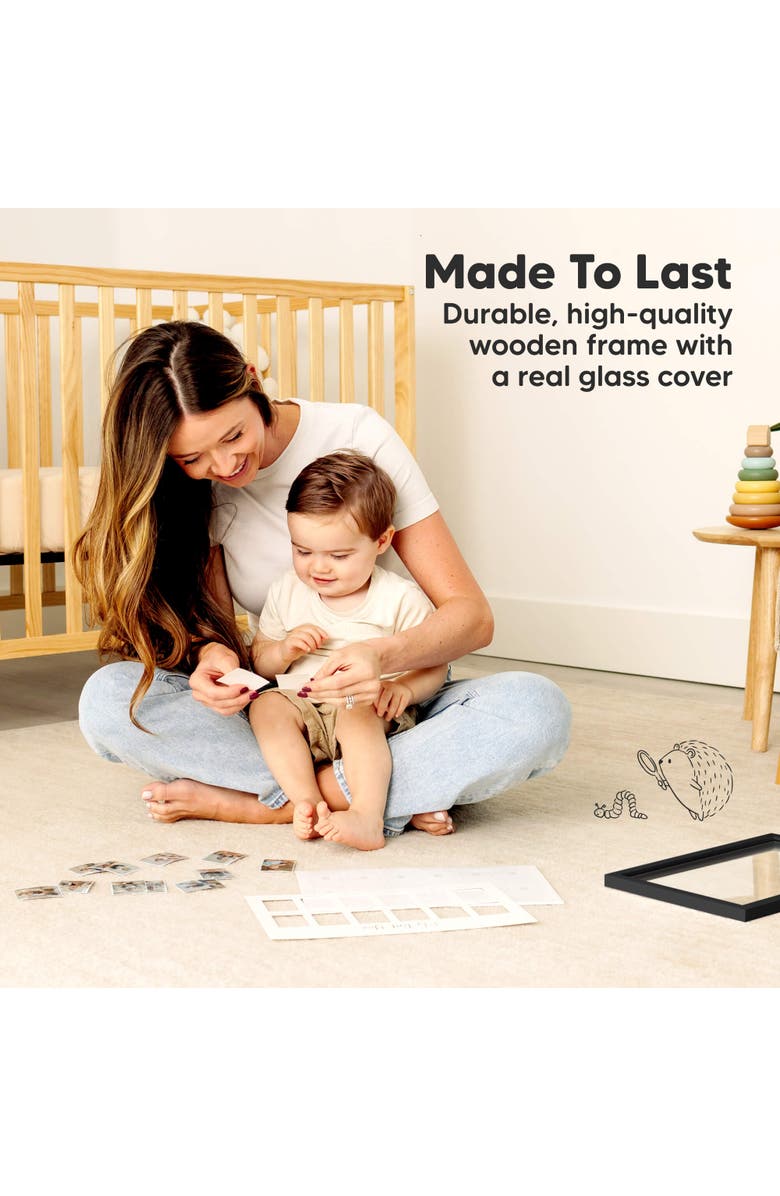 KeaBabies Nova Baby's First Year Picture Frame, Alternate, color, Onyx Black