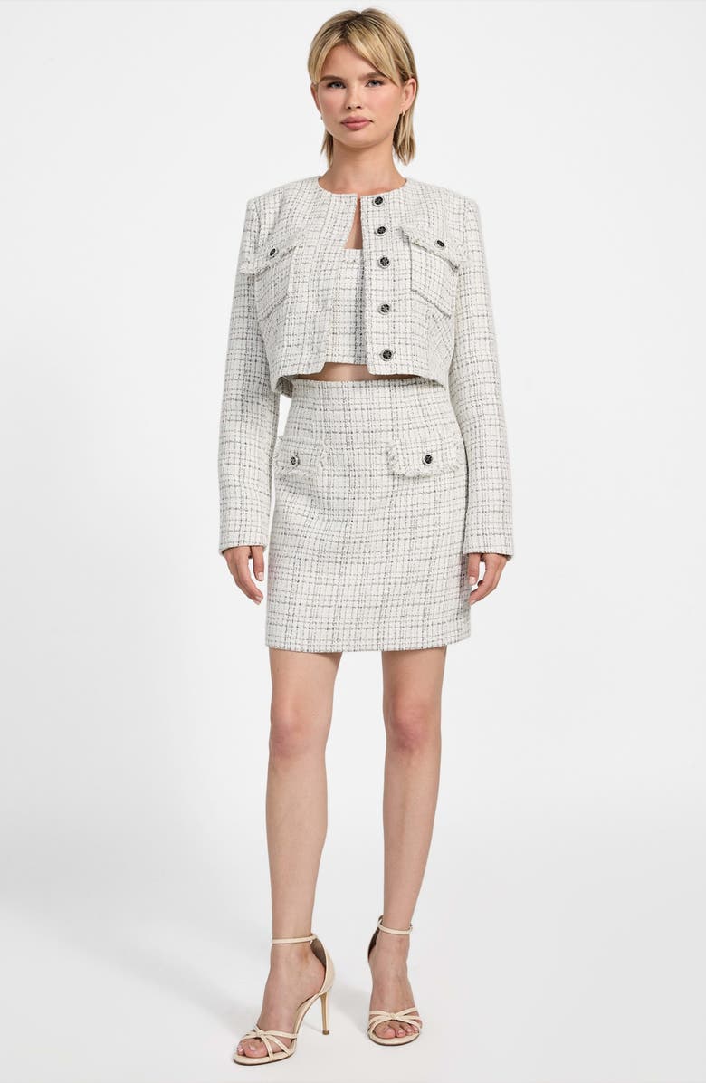 GUESS Anna Marie Crop Tweed Jacket, Alternate, color,