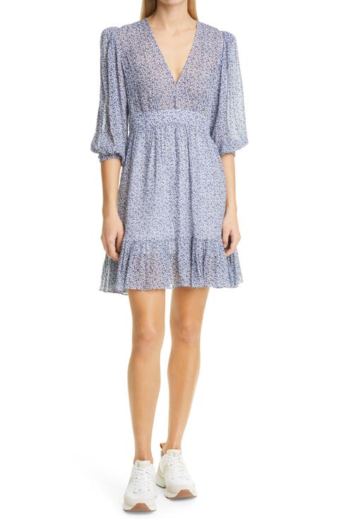 Ditsy Floral Dobby Chiffon Fit & Flare Dress