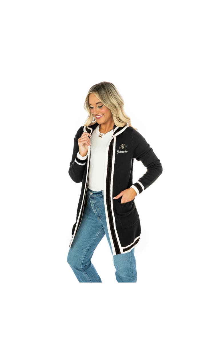 GAMEDAY COUTURE Women's Gameday Couture Black Colorado Buffaloes Tri-Blend Rounded Stripe Cardigan, Alternate, color, Black