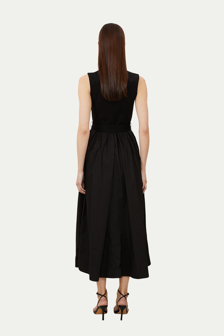Square Neck Belted Maxi Dress, Alternate, color, Black