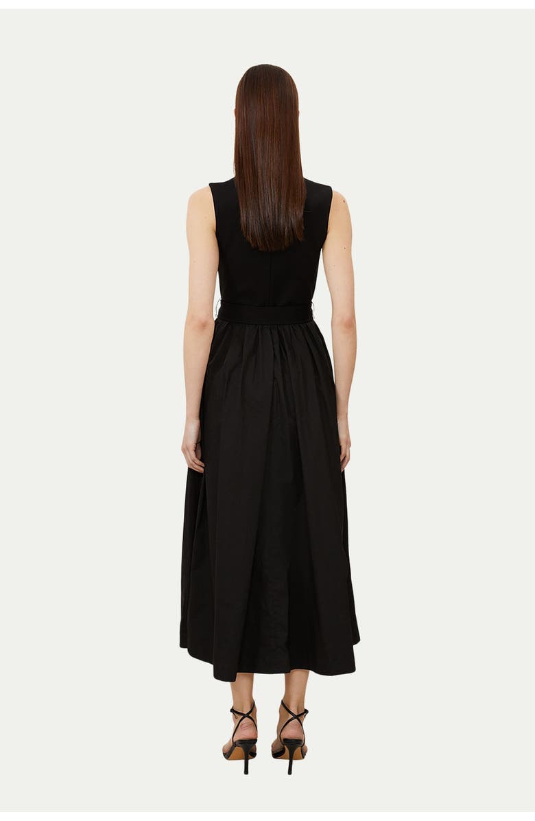 Karen Millen Square Neck Belted Maxi Dress, Alternate, color, Black