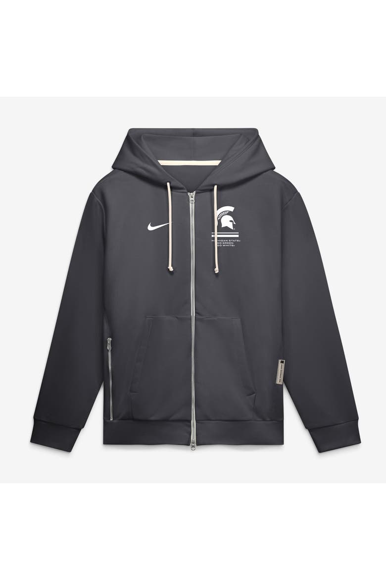 Men's Nike  Anthracite Michigan State Spartans 2026 Sideline Standard Issue Dri-FIT Full-Zip Hoodie, Main, color, Anthracite