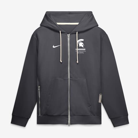 Men's Nike  Anthracite Michigan State Spartans 2026 Sideline Standard Issue Dri-FIT Full-Zip Hoodie