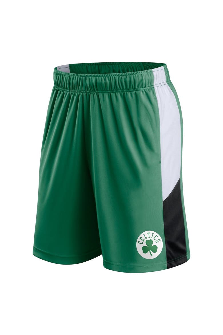 Men's Fanatics Branded Charcoal Boston Celtics Champion Rush Colorblock Performance Shorts, Alternate, color, Kelly Green
