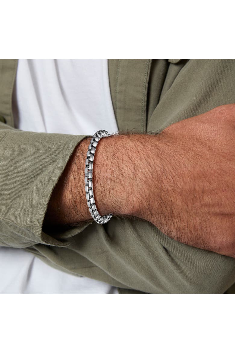 Silver-Tone Box Chain Bracelet, Alternate, color, Silver