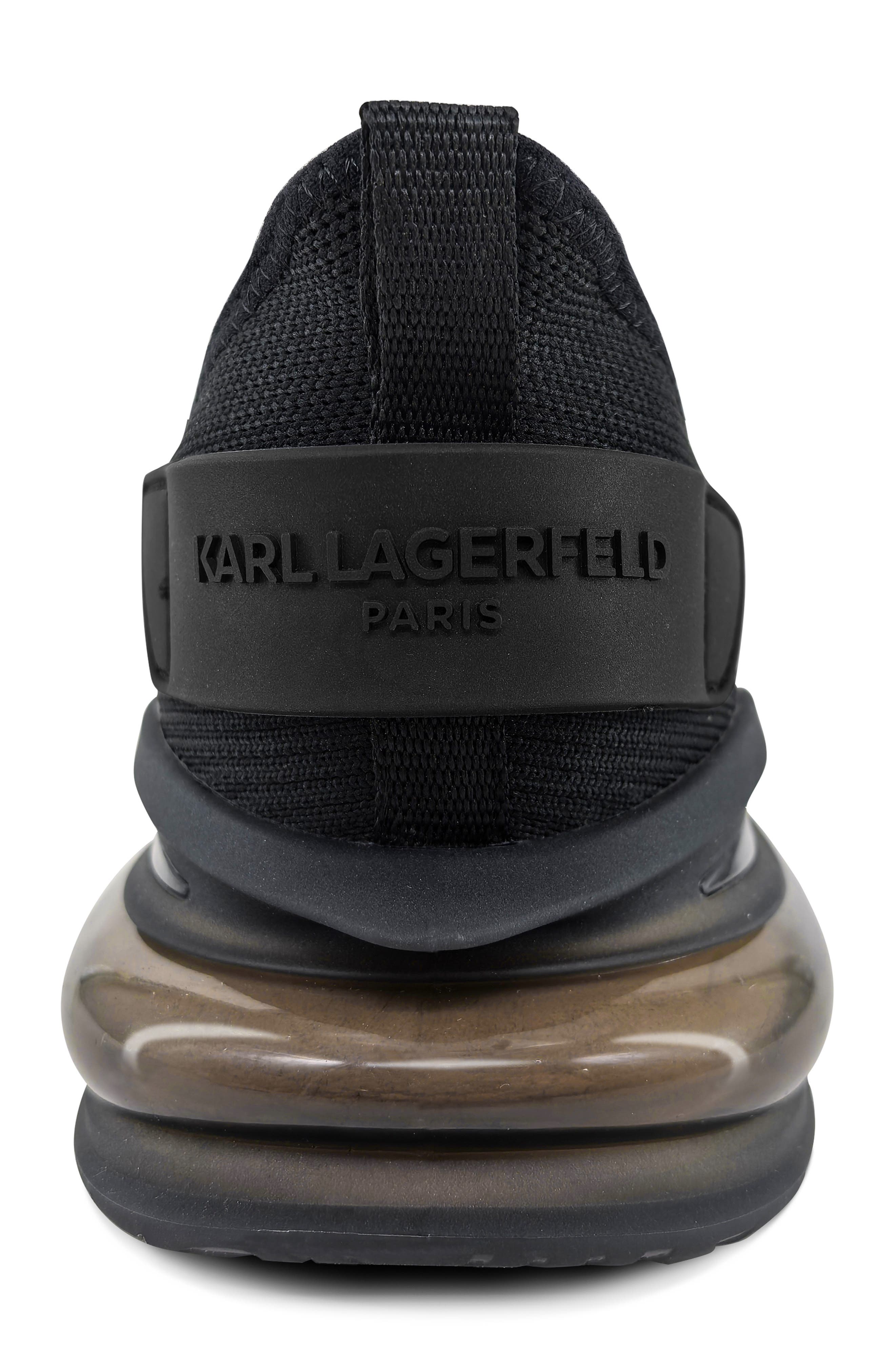 KARL LAGERFELD PARIS Germain Side Logo Knit Sneaker, Alternate, color, Black