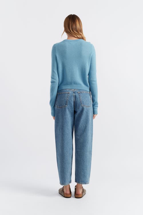 Chinti & Parker Pure Cashmere Summer Cropped Cardigan In Sky Blue