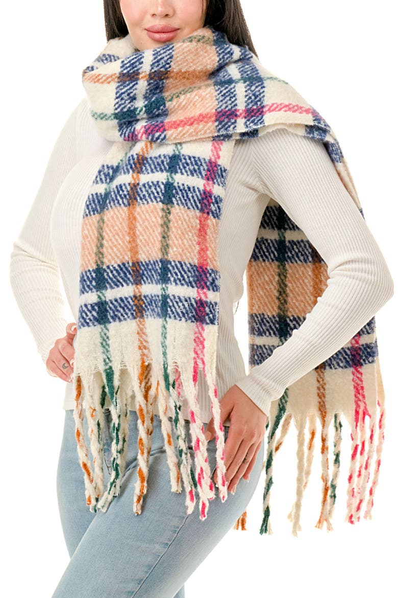 Plaid Scarf, Main, color, GREEN