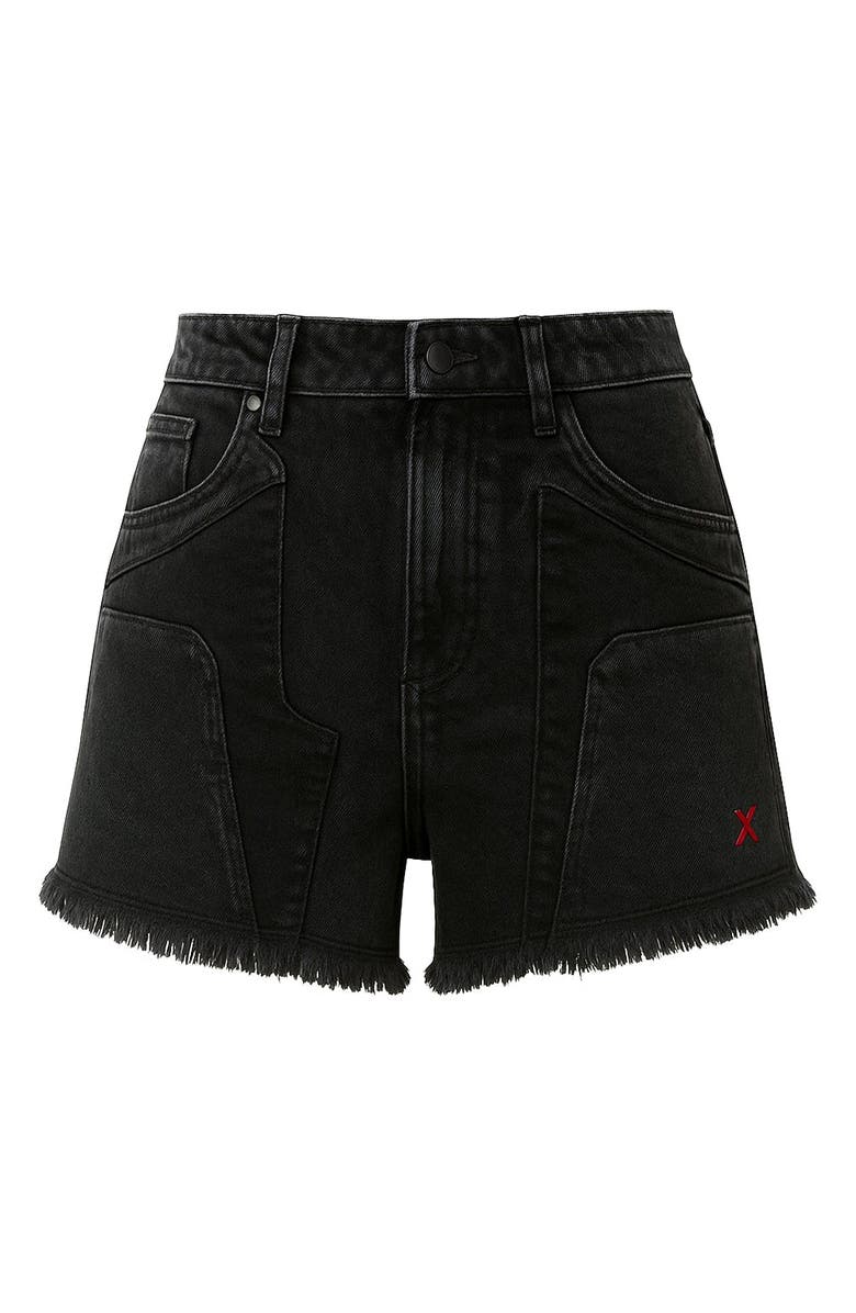 PCFG Boomerang Denim Shorts, Main, color, Black