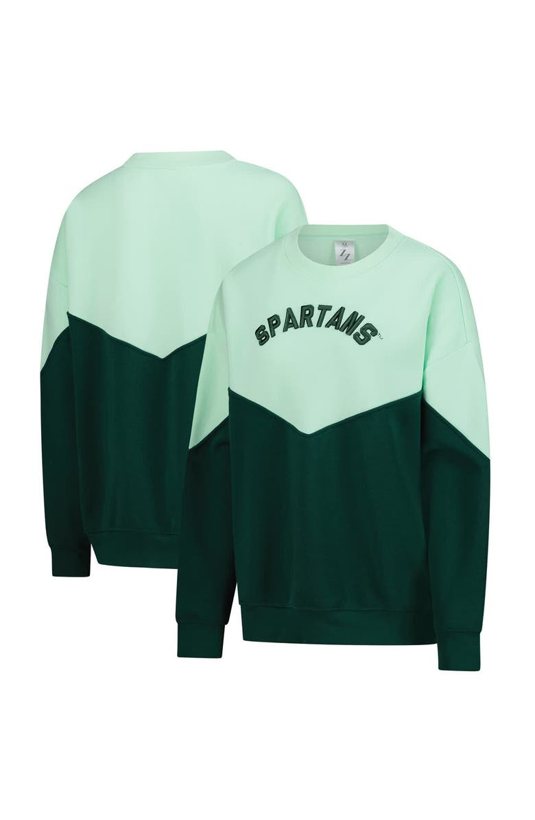 ZOOZATZ Women's ZooZatz Mint Michigan State Spartans Bestie Oversized Pullover Sweatshirt, Alternate, color, Mint