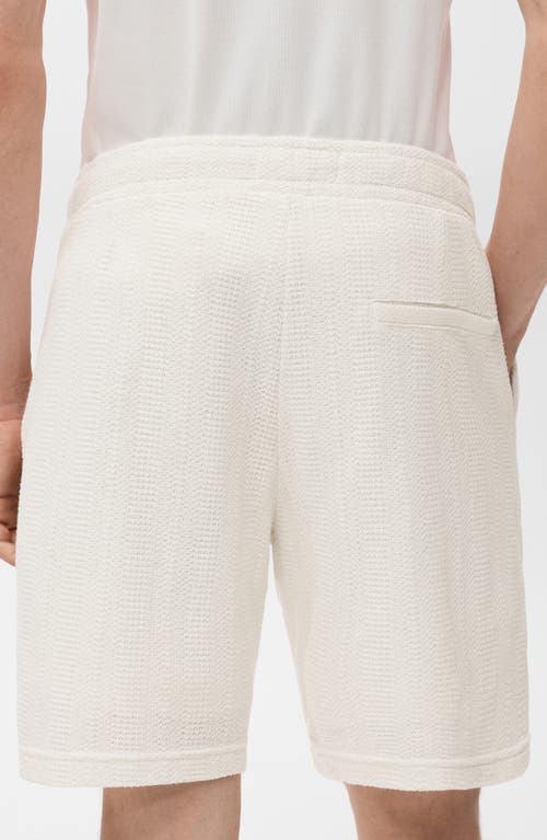 Mango Structured Knit Shorts In White