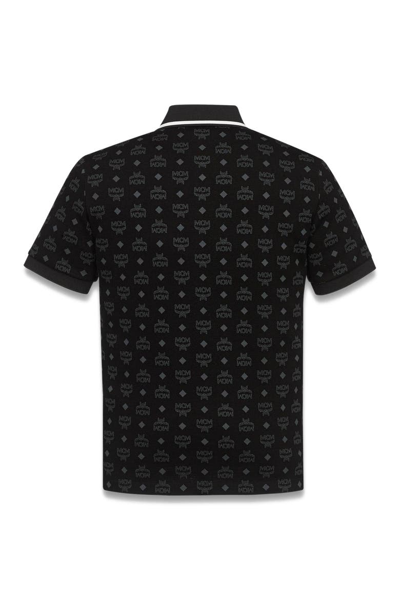 Monogram Jacquard Polo Shirt, Alternate, color, Black