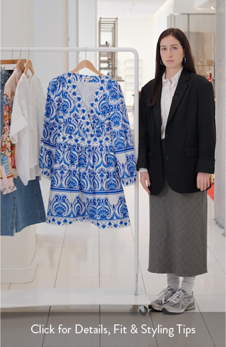 Mya Print Long Sleeve Cotton Dress, sales video thumbnail