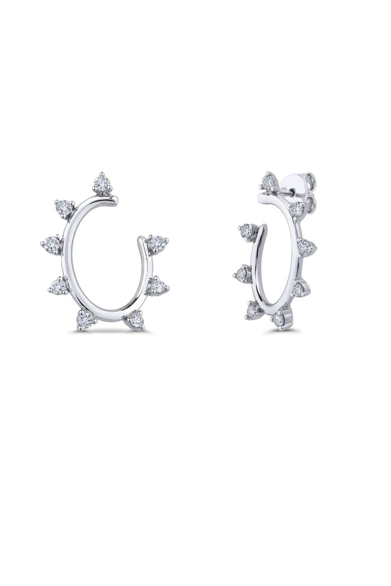 Spiky Oval Earrings, Main, color, Silver