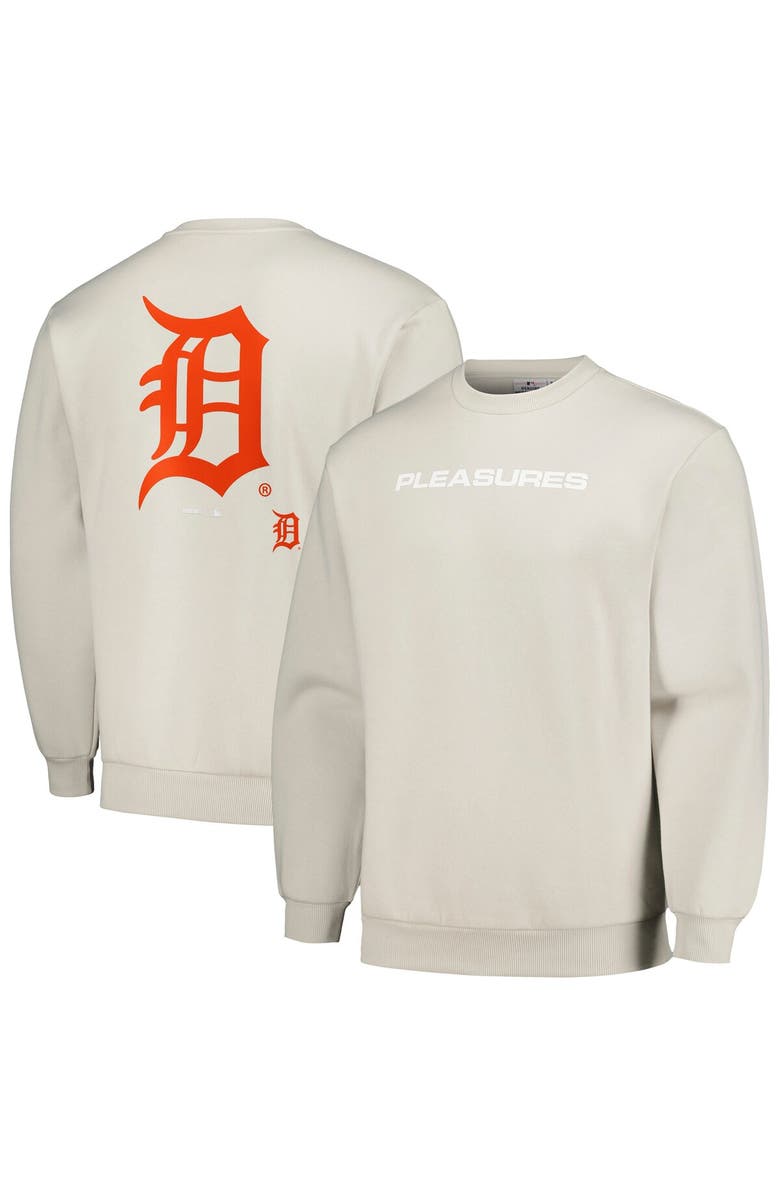 PLEASURES Men's PLEASURES Gray Detroit Tigers Ballpark Pullover Sweatshirt, Main, color, 