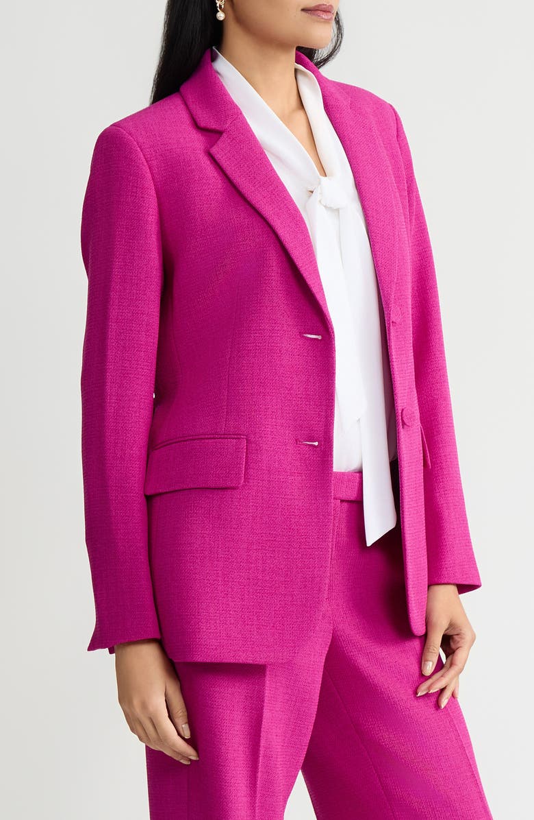 KASPER Two Button Blazer With Belted Waist, Alternate, color, Cosmo Pink