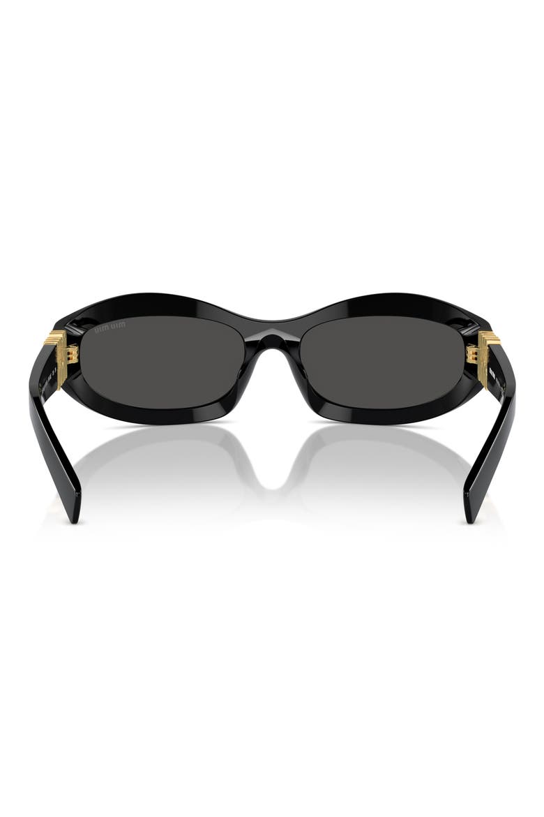 61mm Oval Sunglasses, Alternate, color, BLACK