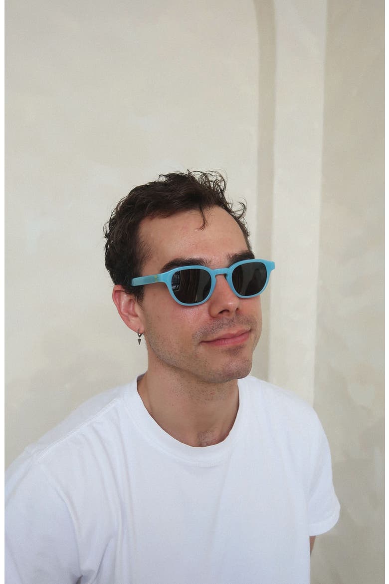 Daytona Round Polarized Sunglasses, Alternate, color, Blue