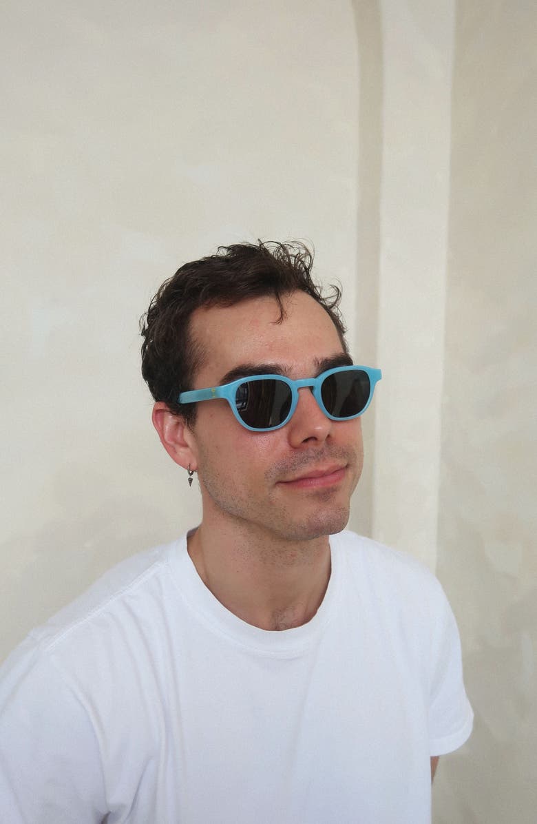 INDY Daytona Round Polarized Sunglasses, Alternate, color, Blue