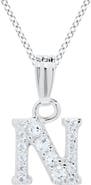 Mignonette White Topaz Pavé Initial Pendant Necklace