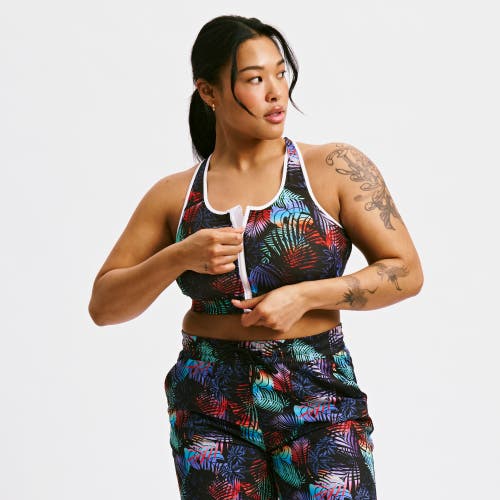 Tomboyx Racerback Zip Compression Bikini Top In Multi