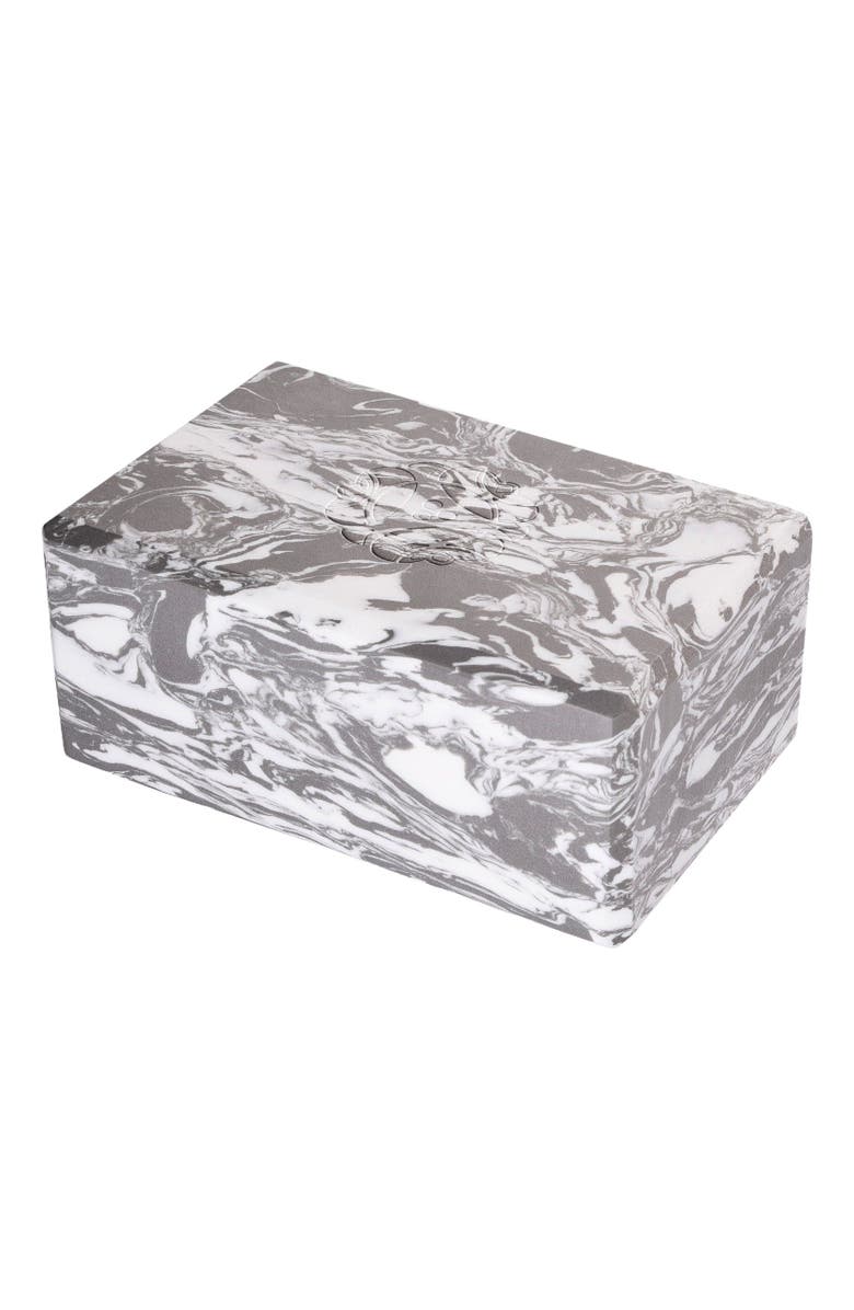 Hugger Mugger 4 in. Marbled Foam Yoga Block, Alternate, color, Storm