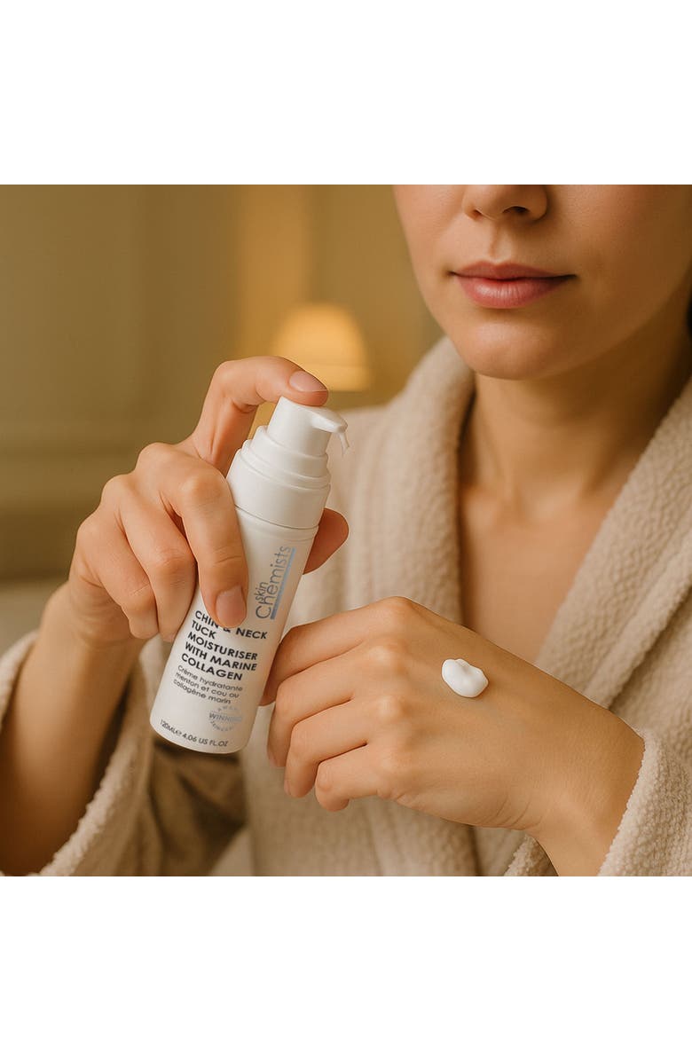 SKINCHEMISTS Chin & Neck Tuck Moisturiser with Marine Collagen 120ml, Alternate, color, White