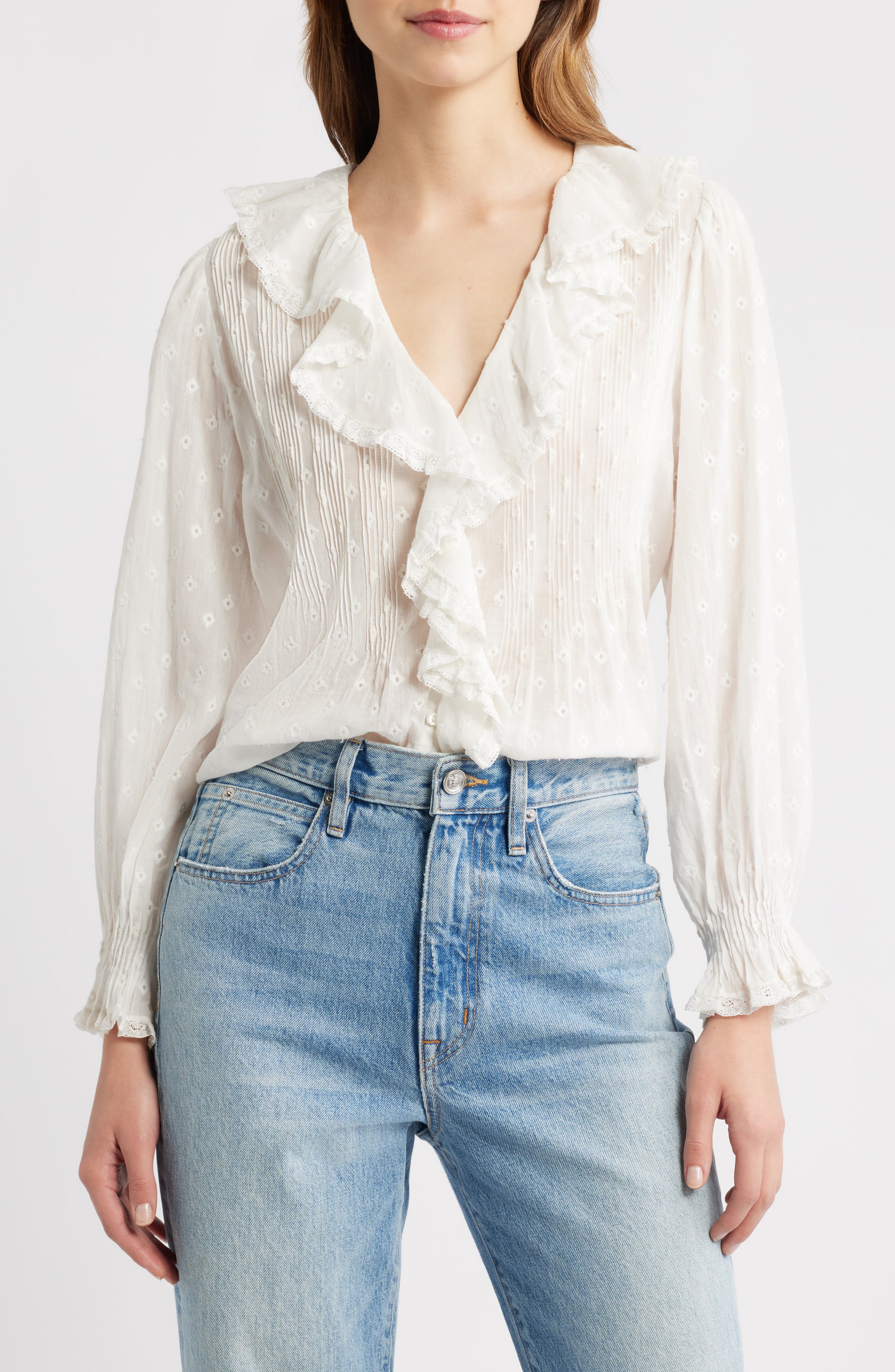 Hardy Ruffle Pintuck Organic Cotton Top - image 3