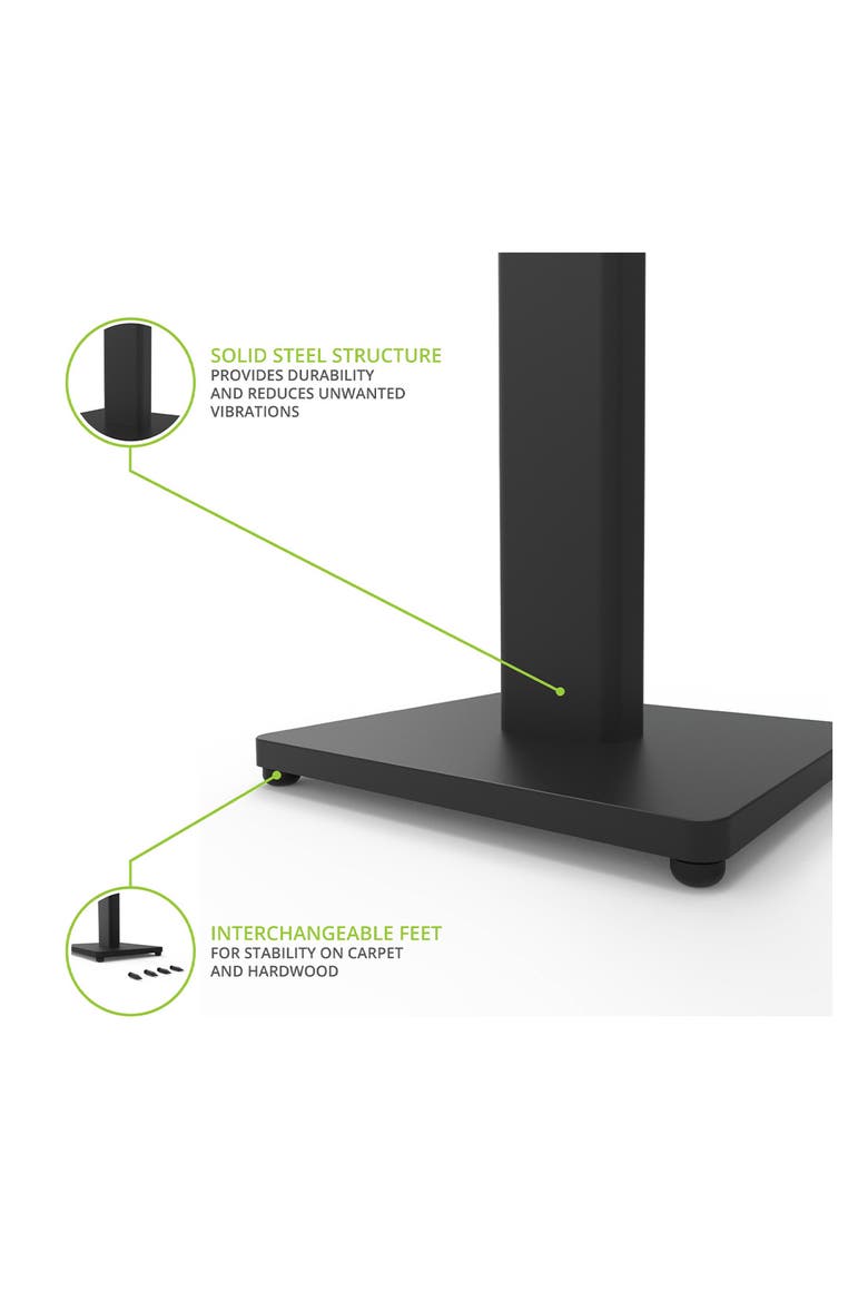 ST 28" Universal Bookshelf Speaker Floor Stand - Pair, Alternate, color, Black