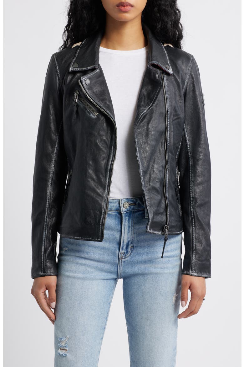 Christy Leather Moto Jacket, Main, color, VINTAGE BLACKDNU