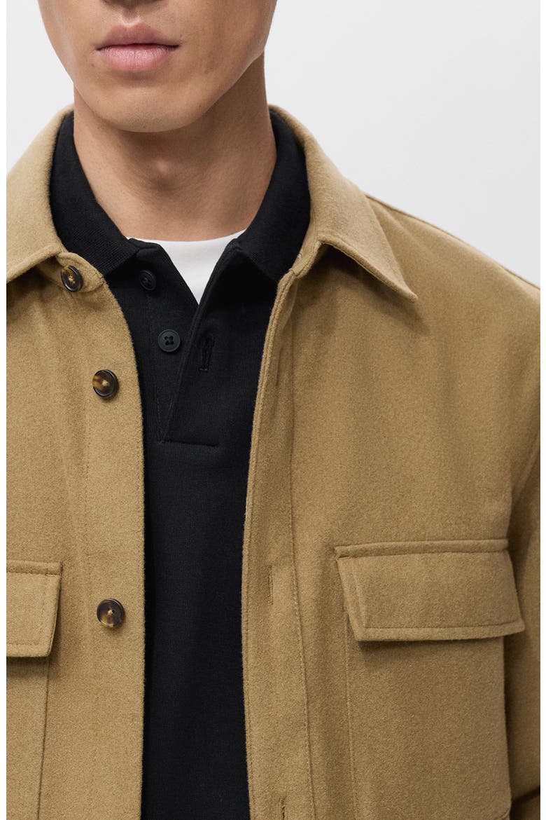Wool Blend Overshirt, Alternate, color, MEDIUM BROWN