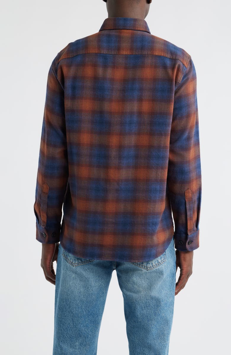 Pendleton Burnside Plaid Flannel Button-Up Shirt, Alternate, color, Navy/ Brick Plaid
