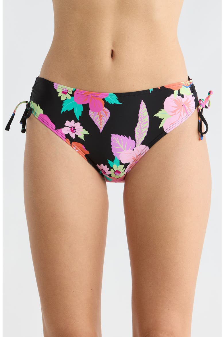 Wanderlust Hipster Full Bikini Bottoms, Main, color, BLACK MULTI