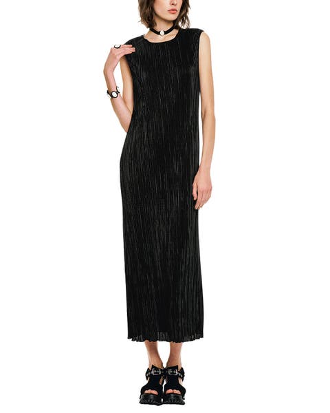Plisse Sleeveless Maxi Dress