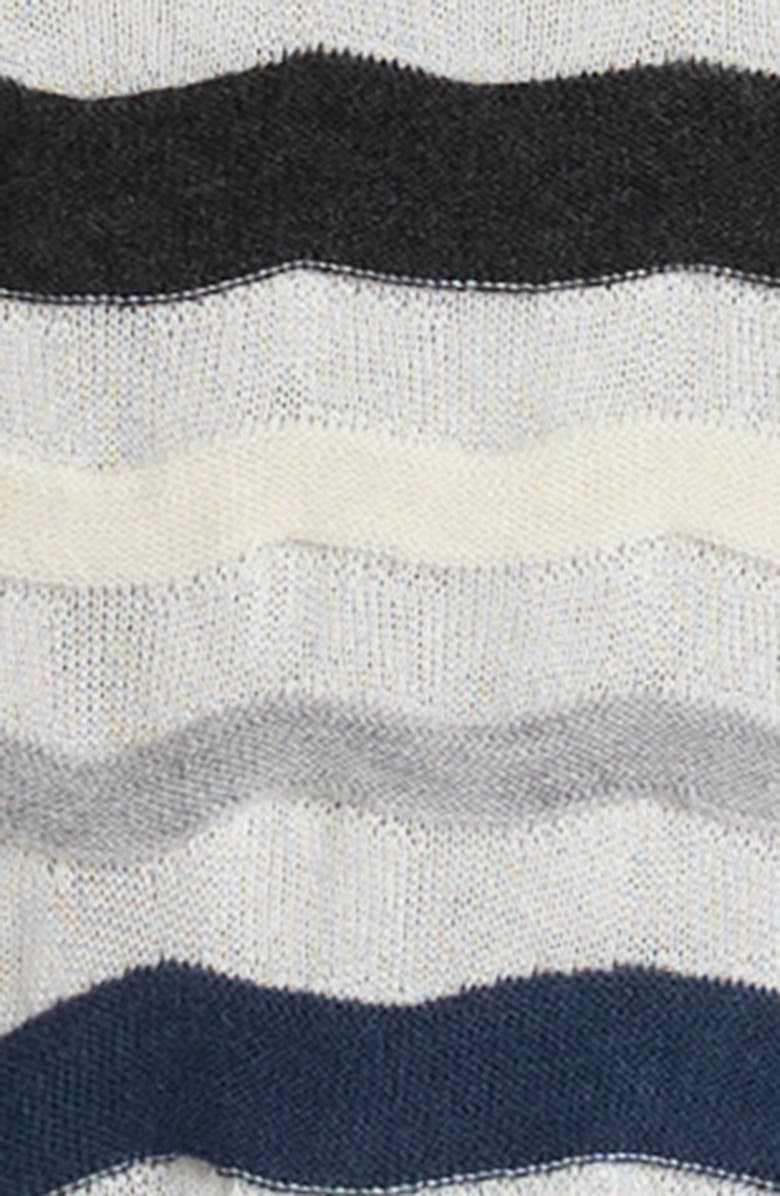 Bottega Veneta Layered Chevron Stripe Wool Blend Sweater Skirt, Alternate, color, 9121 Chalk Wave Grey