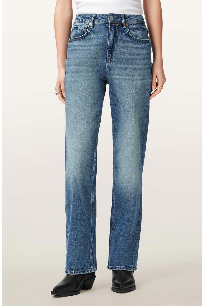 Ida High Waist Straight Leg Jeans, Main, color, MID INDIGO